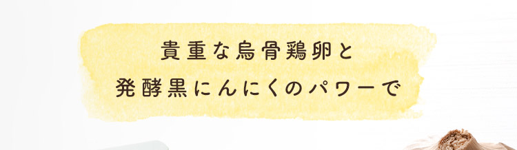 貴重な烏骨鶏卵と発酵黒にんにくのパワーで